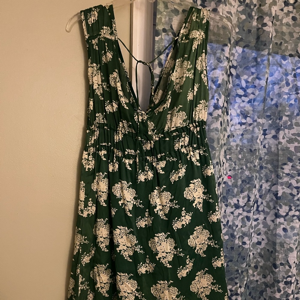 Anthropologie Porridge Green White Floral dress